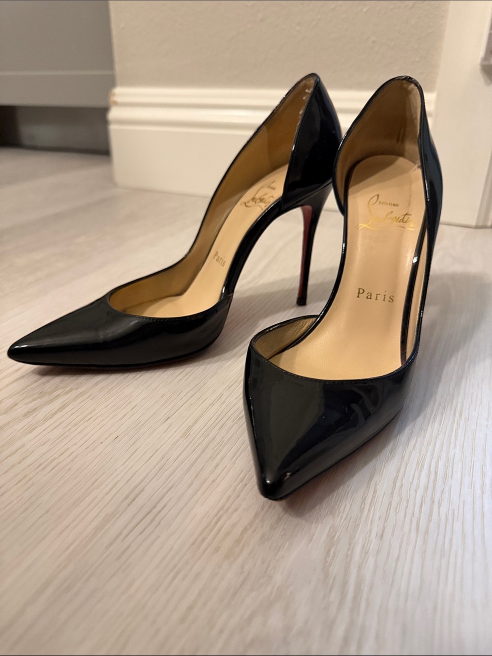 Christian Louboutin Iriza Black Patent Pointed-Toe Stilettos